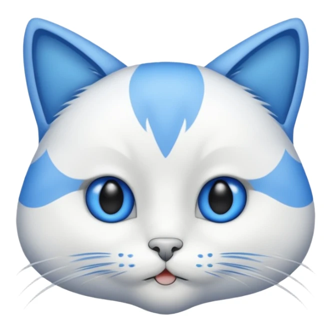 Chat blanc visage écarté sticker