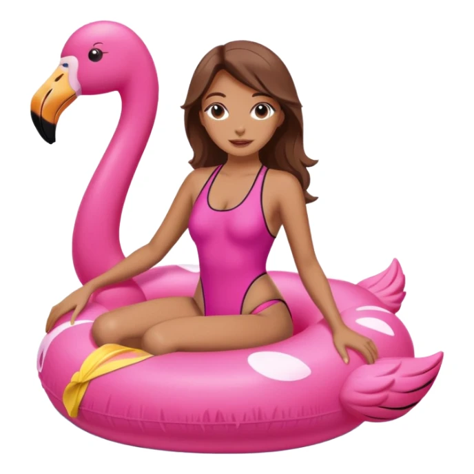 Woman floating in a floatie at the lake sticker
