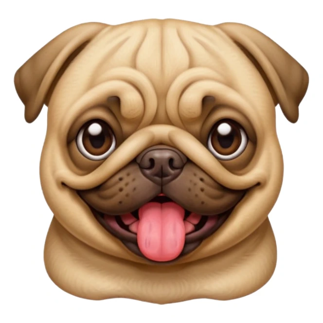 Pug with tongue sticker