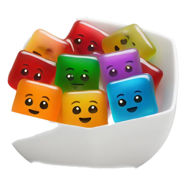 Jell-O squares in a white bowl sticker