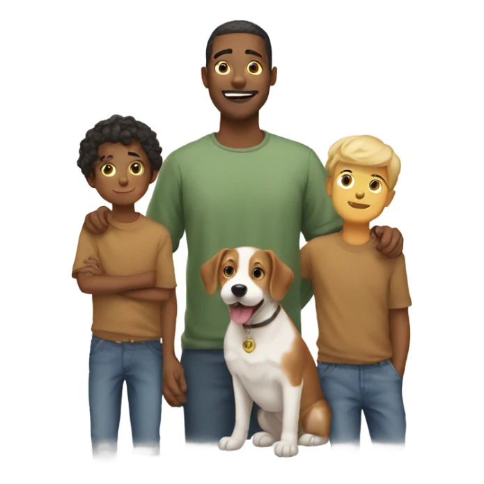 Mon dad four boys and dog sticker