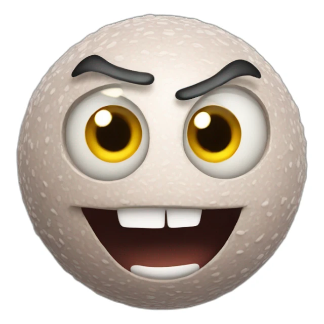3d sphere with a cartoon filthy skin texture with big confident eyes sticker