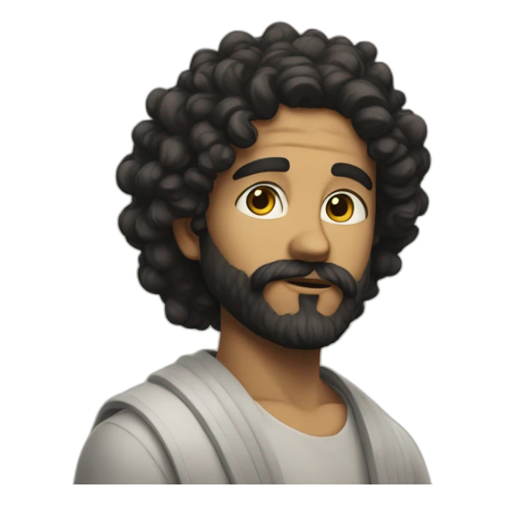 men with black curly hair and beard ascend to god tier sticker