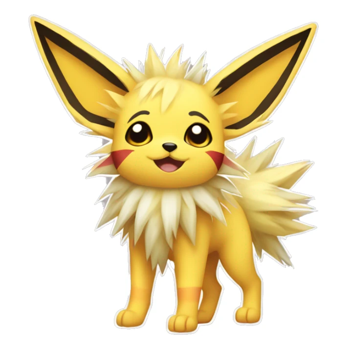 Jolteon with colorful stripes full body sticker