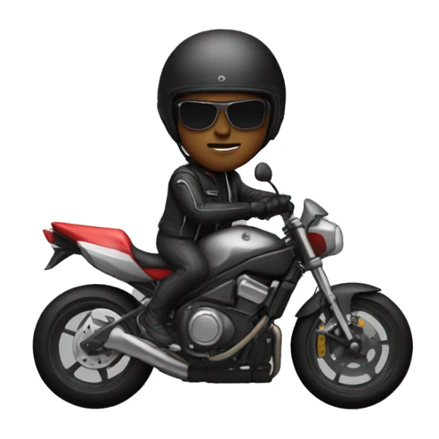 biker on a black sport bike with a full face helmet on sticker