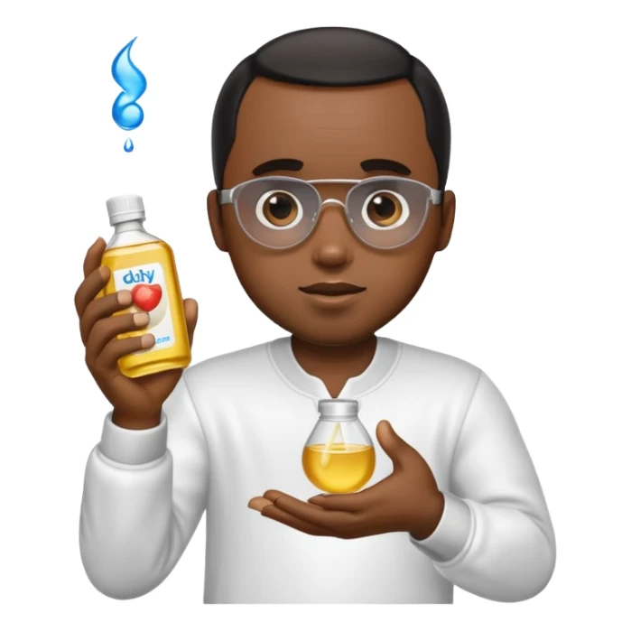 Diddy holding baby oil at a party sticker