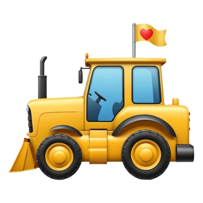 voglio che crei un emoji di un trattore che rimuove il codice per pulirlo sticker