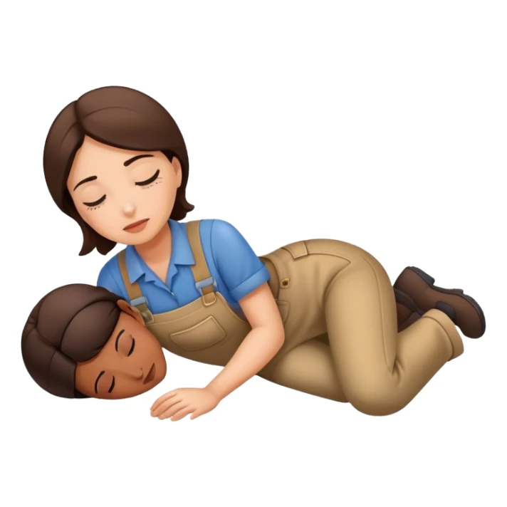 woman labour worker passed out on the floor sticker