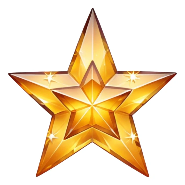 carved crystal star a shining "$" symbol sticker
