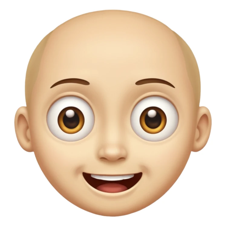 Someone smiling but they look scared, smiling alot but without teeth, but eyes are wide and look scared, with cheeks  sticker