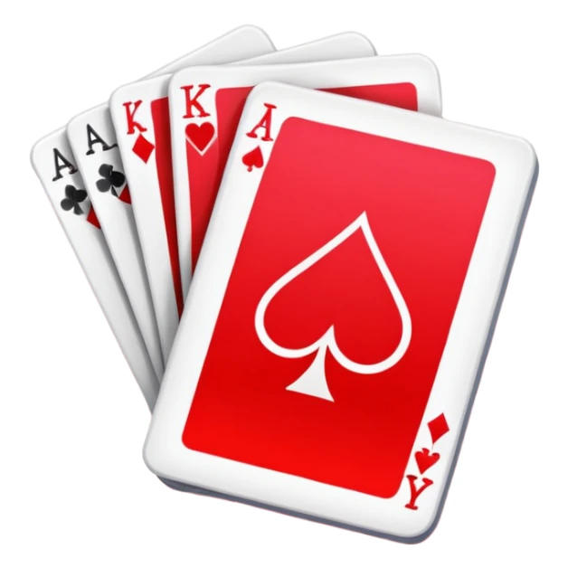 Cute deck of cards red color neon sticker