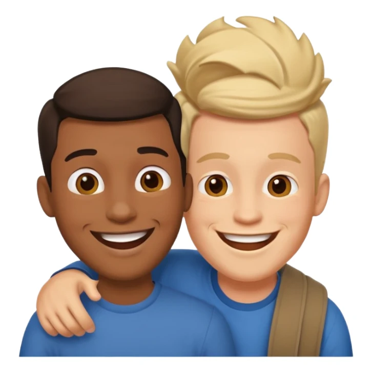 two happy male friends sticker