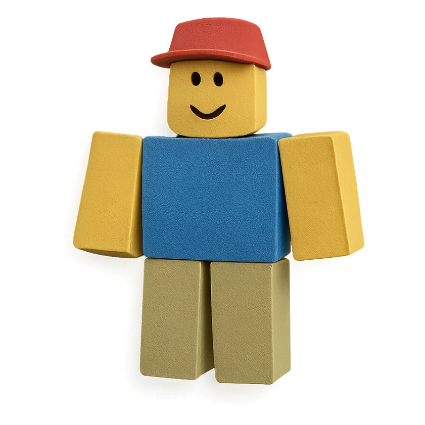 paper craft style Roblox person sticker