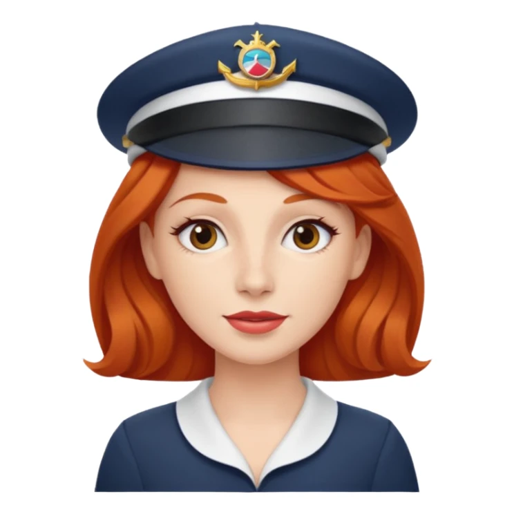 cruise emoji with a red headed woman sticker