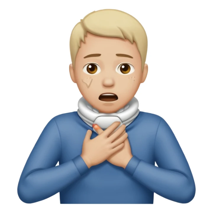 An emoji with hands around their neck choking themselves sticker