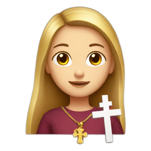 Girl christian with catholic cross sticker