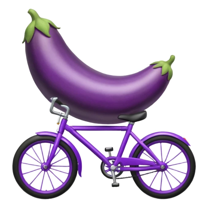 eggplant riding a bike sticker