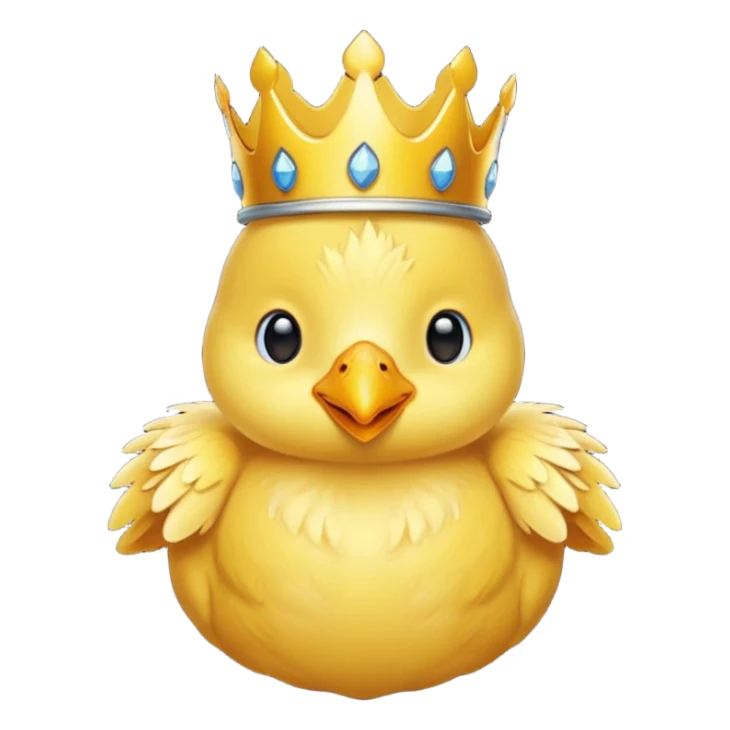 Un poussin mignon avec une couronne  sticker