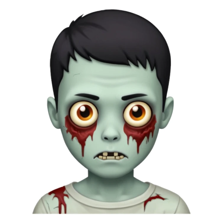 zombie boy hispanic with short black hair sticker