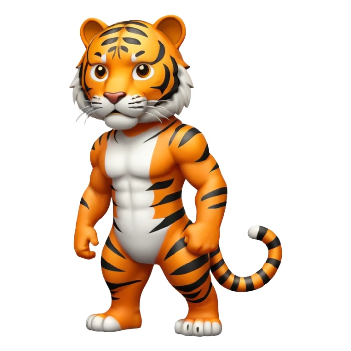 Tiger emoji, full body, 3D emoji style sticker