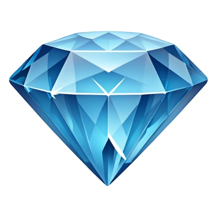 blue diamond gem broken cleanly in half with crystal fracture pattern sticker