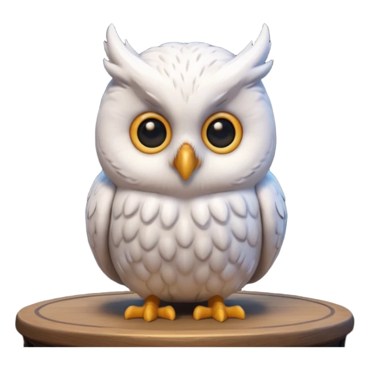 “3D emoji of a magical [white 🦉], Harry Potter style, Hogwarts magic, fantasy atmosphere, soft glow, cinematic lighting, high detail” sticker