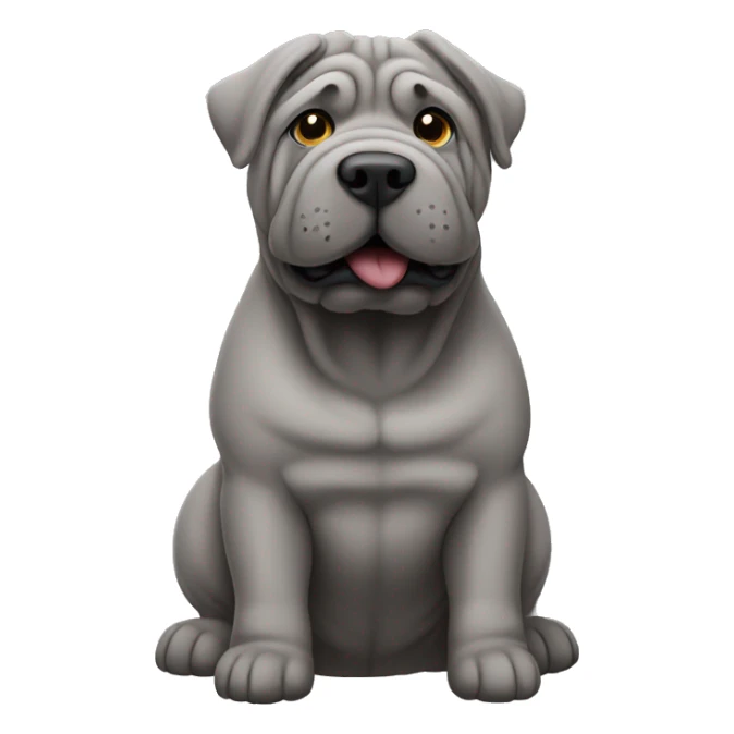 grey shar-peï with folds sticker