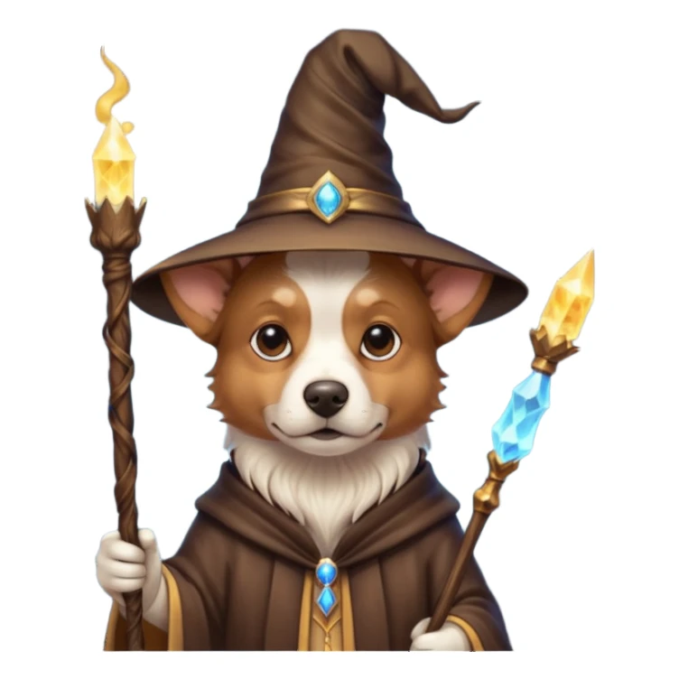 Dog wizard sticker