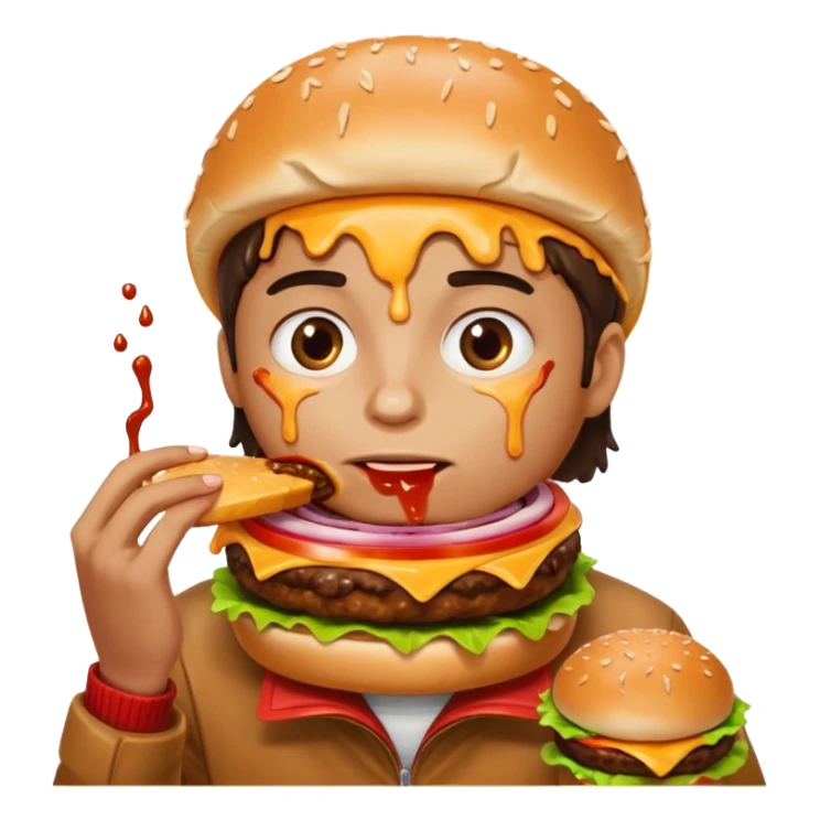 persona comiendo hamburguesa sticker