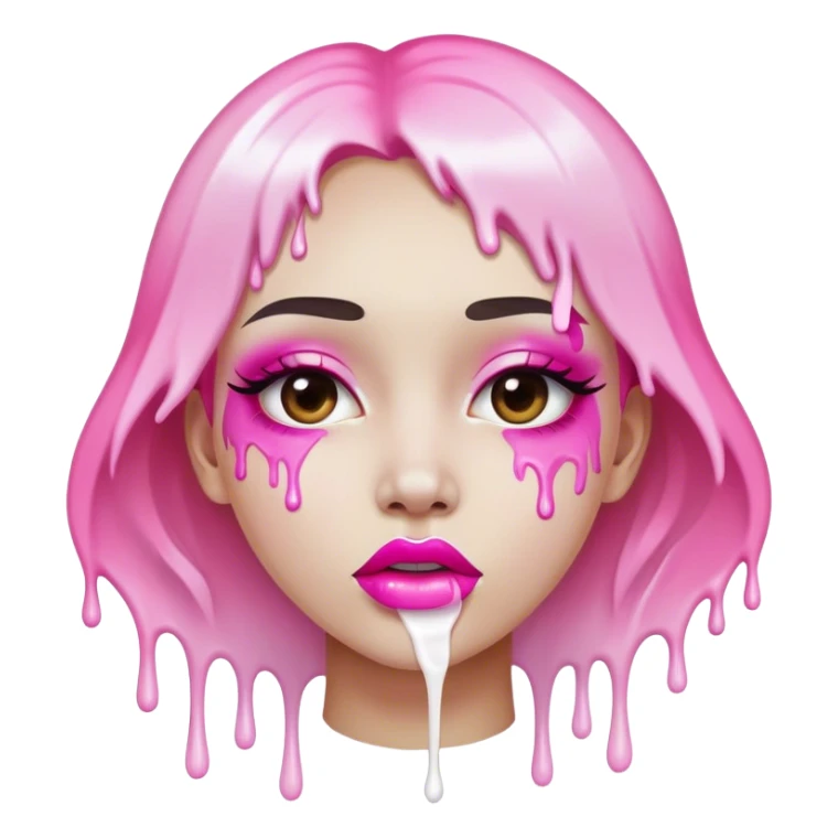Solo pink ombre lips with white paint dripping off sticker