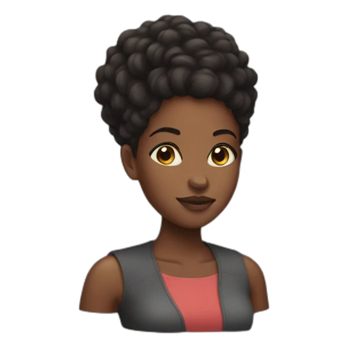 black girl with big fore head and short hair sticker