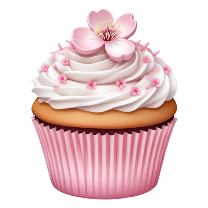 Cute Pastel pink and white Cherry Blossom Sakura Cupcake sticker