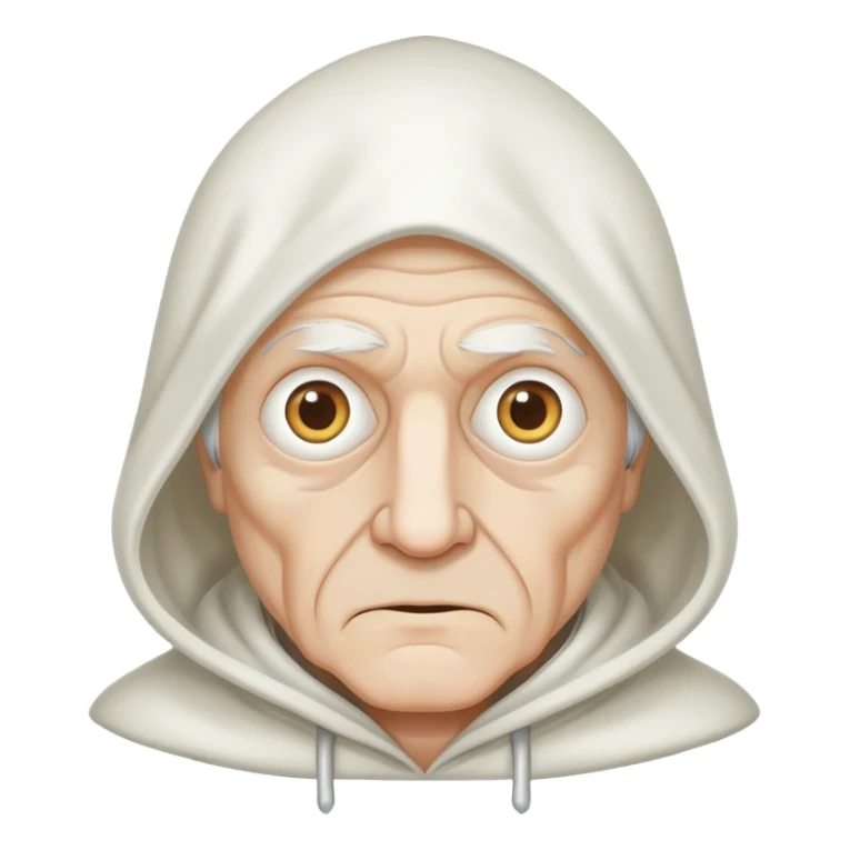 Old man wearing a white hood with eye holes  sticker