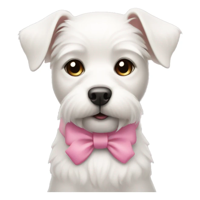 white dog with pink bow very cute and minimalist  sticker