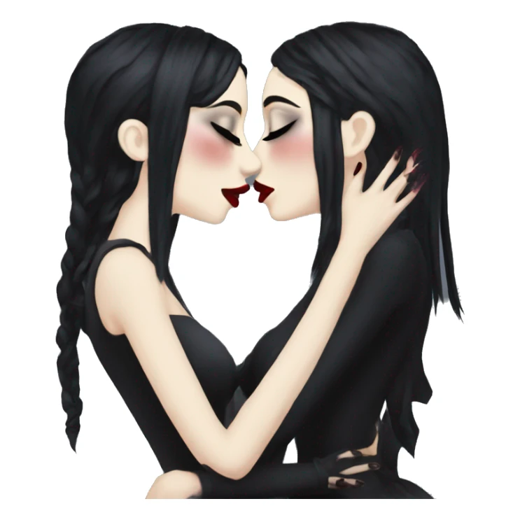 two goth women kissing, beautiful, aesthetic  sticker