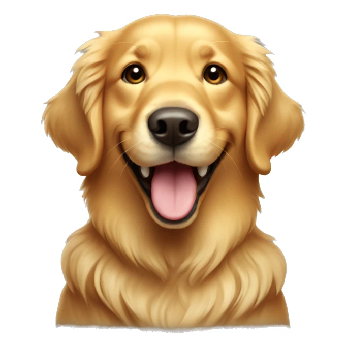 golden retriever with a big smile sticker