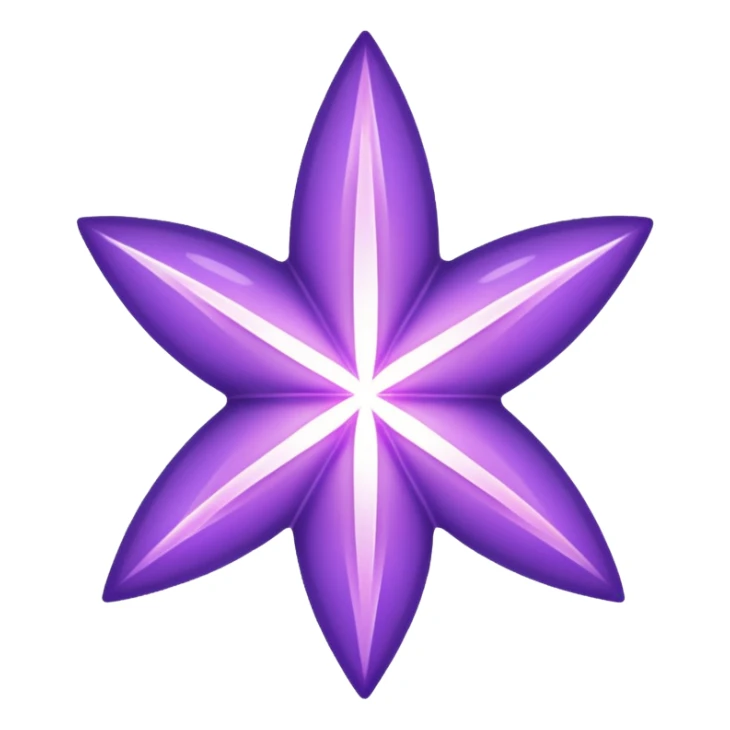 Purple void star that looks ethereal and only has four points sticker