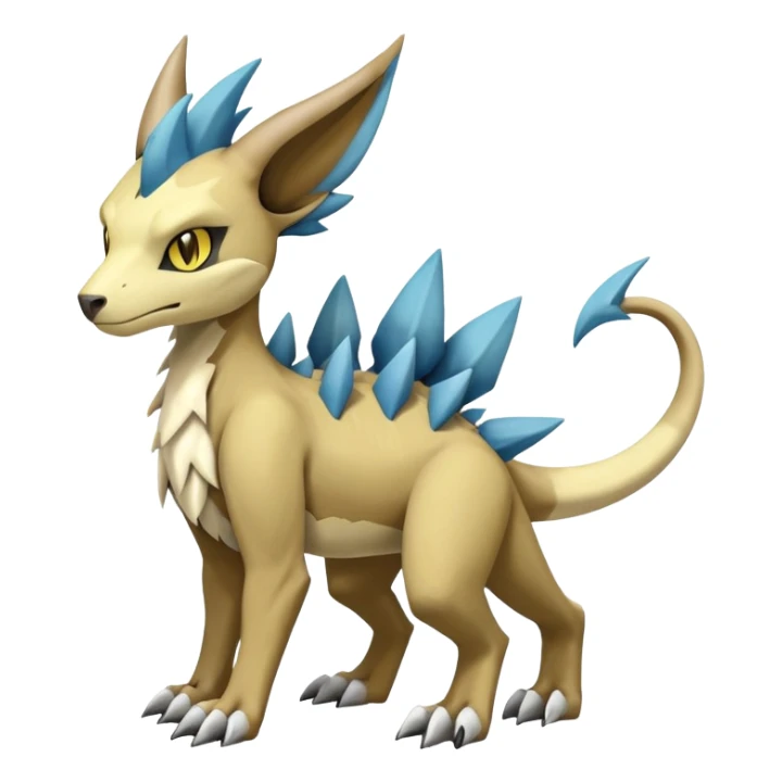 Manectric-Luxray-Cubone-Marowak-Draco-Fakémon-hybrid-creature (full body), 4 legs sticker