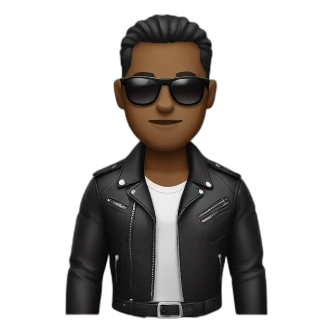 tough guy in a leather jacket and sunglasses sticker
