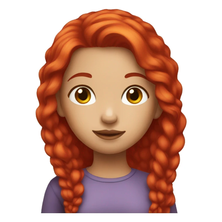 red crimson hair girl sticker