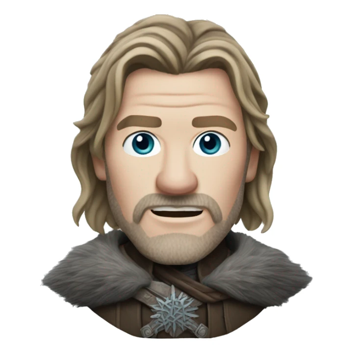 photorealistic frozen Eddard Stark sticker