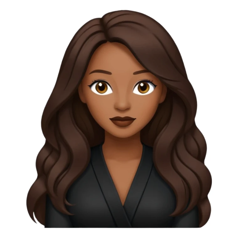 Vesta Williams, R&B Singer with long dark brown hair, black outfit sticker