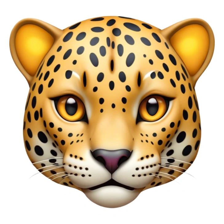 Cinematic Comical Jaguar Portrait Emoji, Head tilted dramatically with an exaggeratedly shocked expression, featuring a sleek, agile form with bold spotted patterns and wide, comically expressive eyes full of humorous disbelief, Simplified yet hilariously expressive features, highly detailed, glowing with a slightly sassy wild glow, high shine, dramatic yet playful, stylized with an air of quirky feline attitude, soft glowing outline, capturing the essence of a meme-worthy jaguar that appears ready to side-eye its way into viral fame instantly! sticker