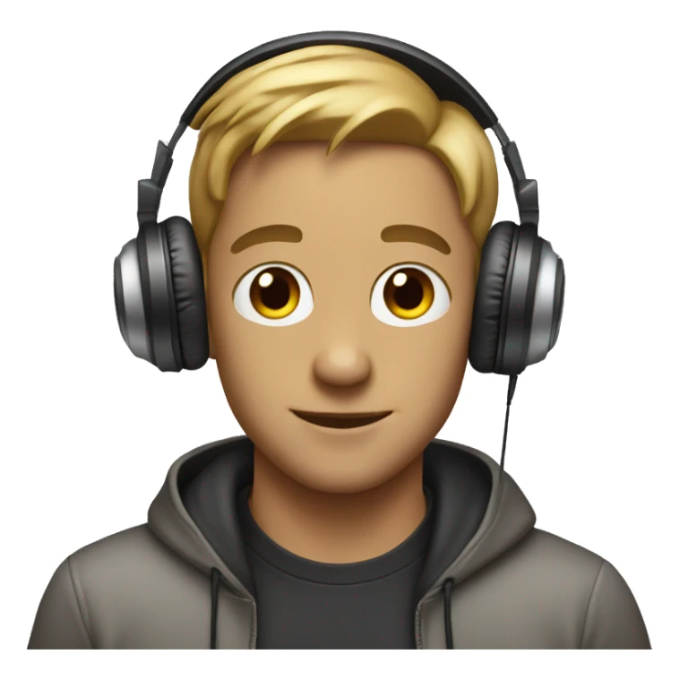 Heart eyes emoji wearing headphones  sticker