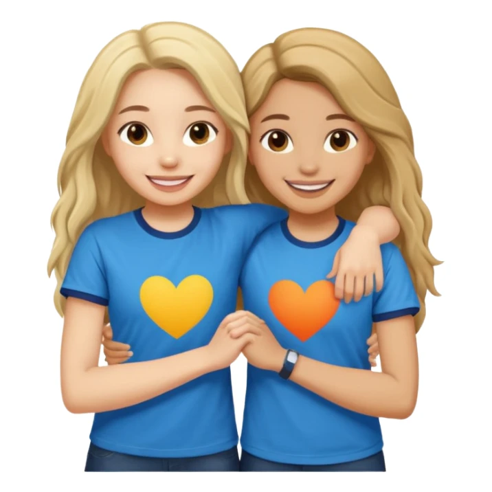 Two Girls with their arms around each other at summer camp sticker