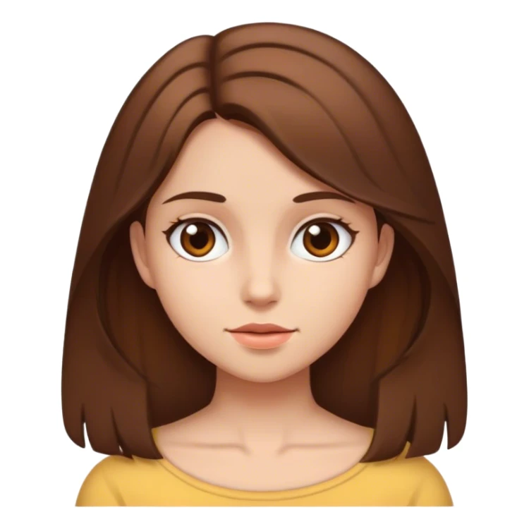Girl with place skin and medium brown hair  sticker