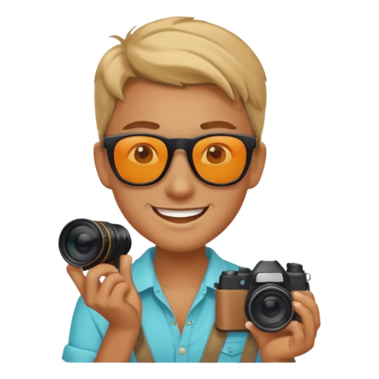 fotographer with summer clothes and sun glasses sticker