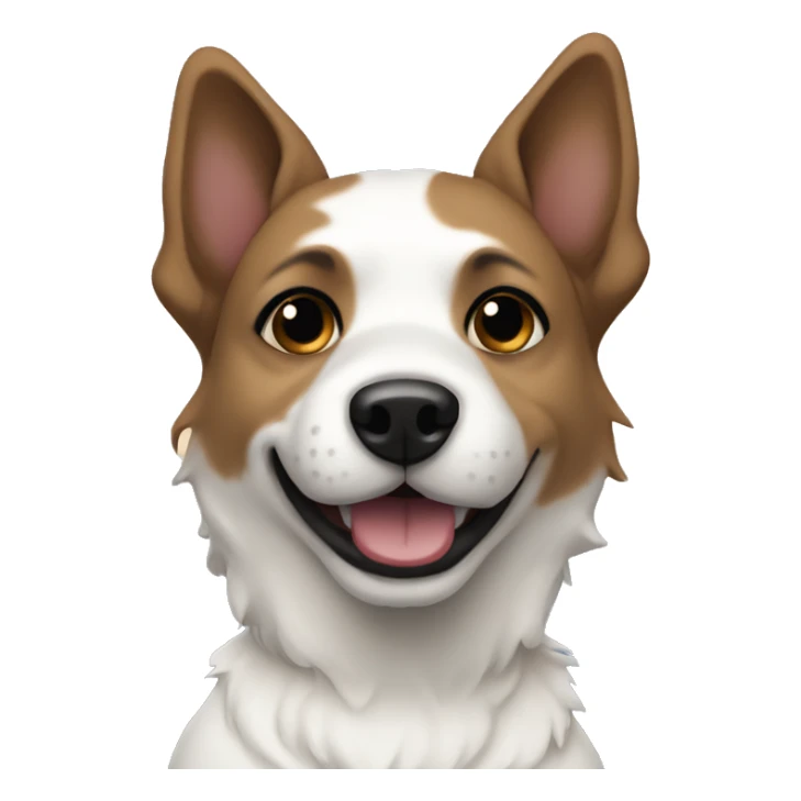 Shoreline dog white coat brown/black ears smiling sticker