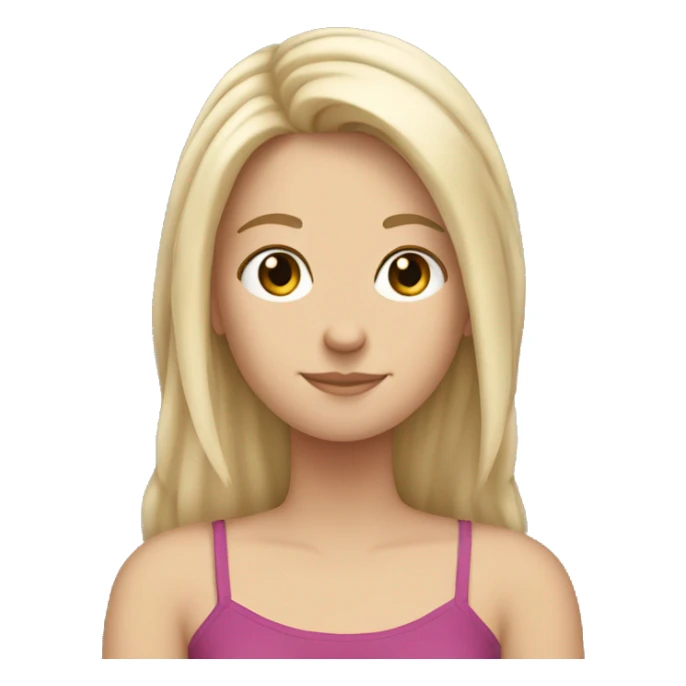 a white girl using her hand to move her hair behind her shoulder sticker