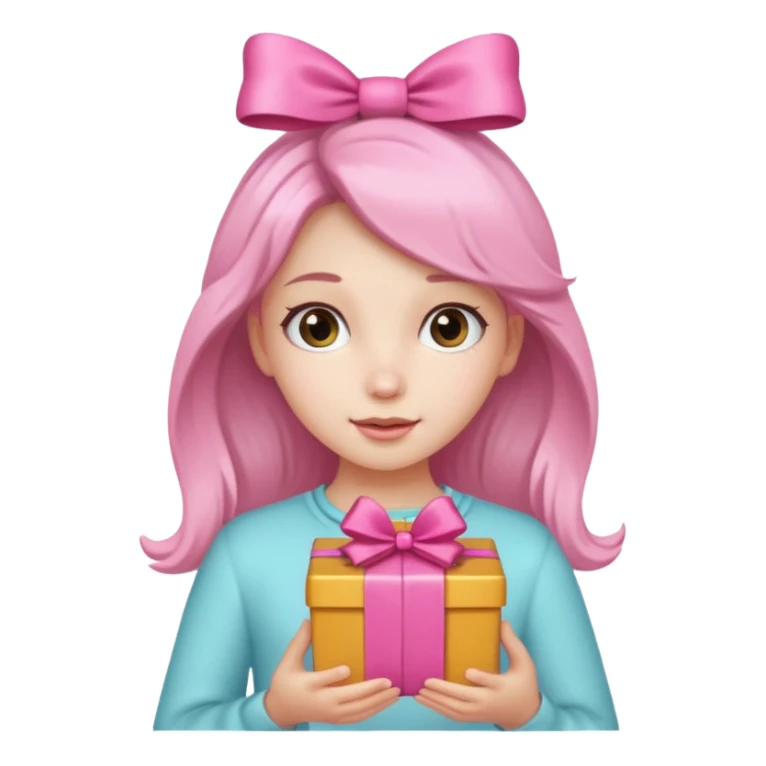 🥳🎀 pembe bir tokasını takan bey kızın elinde bir hediye var sticker